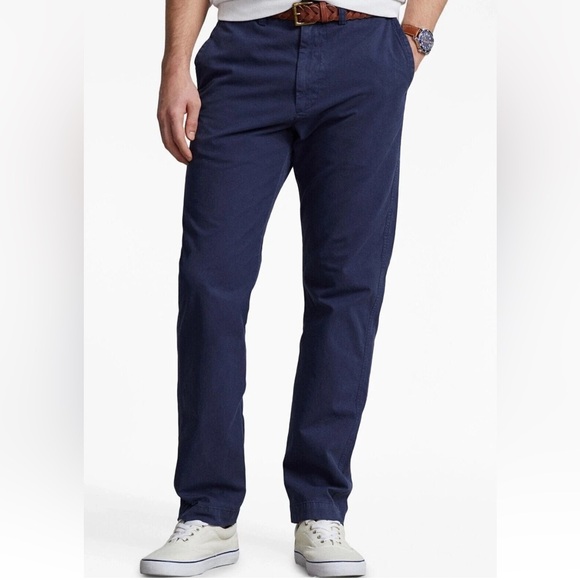 Ralph Lauren Stretch Straight Fit Navy Chinos - Picture 2 of 9